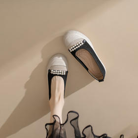REREJOY圆头厚底飞织镂空渔夫鞋，2023新款，显瘦透气，休闲女单鞋