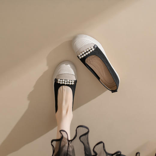 REREJOY圆头厚底飞织镂空渔夫鞋，2023新款，显瘦透气，休闲女单鞋 商品图0