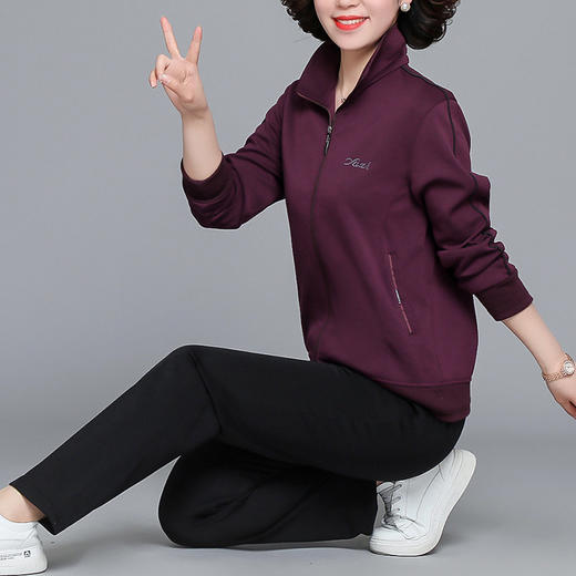 【女士运动服套装】秋冬中老年休闲卫衣     妈妈广场舞套装    奶奶晨练套装 商品图8