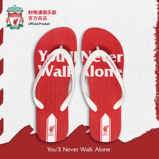 利物浦俱乐部官方商品丨新款百搭人字拖情侣沙滩拖鞋足球迷红色 商品图0