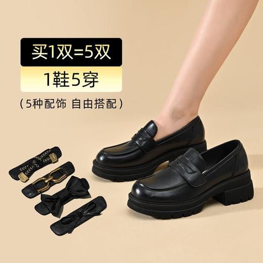 ZHR厚底乐福鞋黑色女鞋秋季英伦风小皮鞋女新款jk制服女单鞋 商品图4