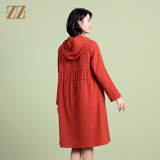 佐尔美秋季新款 通勤舒适连帽长风衣女E03FC02 商品图4