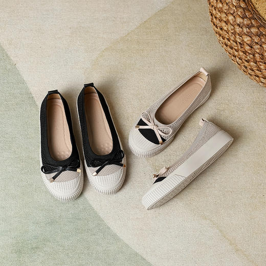 REREJOY圆头厚底飞织镂空渔夫鞋，2023新款，显瘦透气，休闲女单鞋 商品图2