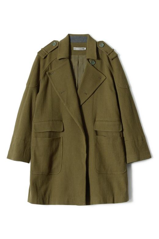玛丝菲尔·素 对称口袋军绿色大衣 8025 商品图4