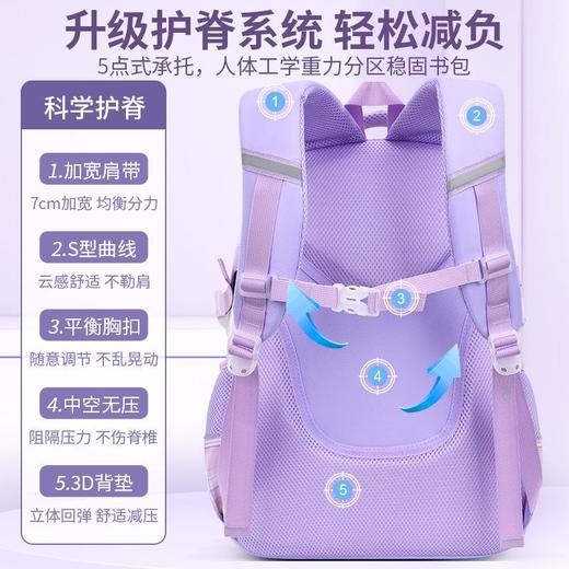 格子风减负小学生儿童女孩书包大容量1-3-9年级双肩包女批发轻便6 商品图1