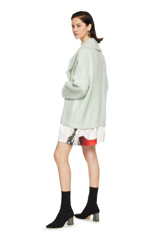 玛丝菲尔·素 浅绿色翻领大衣 8029 商品图1