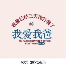 我爸已经三天没有打我了 新款热转印烫画贴定制白墨衣服装文字