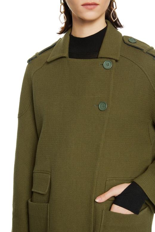 玛丝菲尔·素 对称口袋军绿色大衣 8025 商品图2