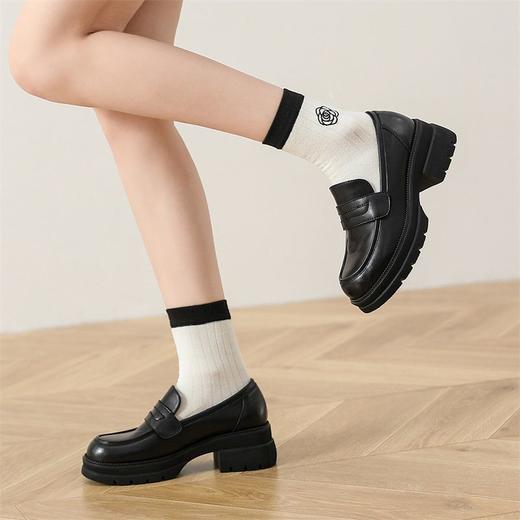 ZHR厚底乐福鞋黑色女鞋秋季英伦风小皮鞋女新款jk制服女单鞋 商品图3