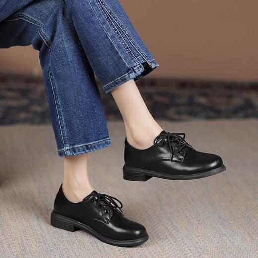 ZHR英伦单鞋女2023新款法式复古小皮鞋时尚气质牛津鞋学院风 商品图1
