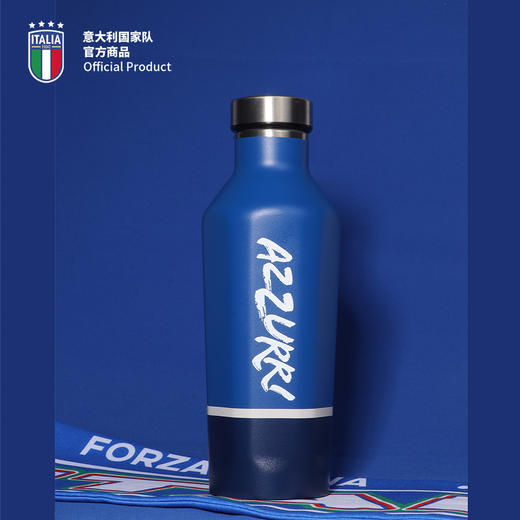意大利国家队官方商品丨撞色便携保温保冷水杯304水壶足球迷蓝色 商品图3