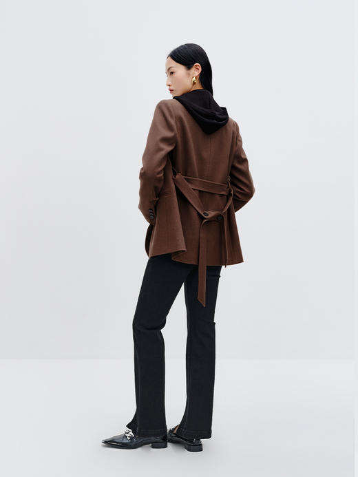 NEELLY纳俪商场同款咖色西装外套2023秋季通勤百搭时尚短款上衣女N23091W01172 商品图3