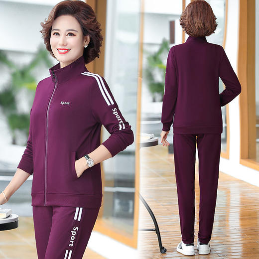 【妈妈服饰三件套】 秋冬中老年运动服   优雅减龄舒适套装 商品图3