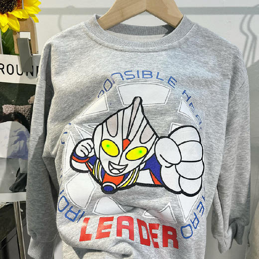 【轻拍会亮灯的卫衣～】秋冬季男童发光卫衣儿童长袖卡通印花趣味童装潮，针织小毛圈面料柔软舒适，罗纹高弹且不易变形。lish 商品图4