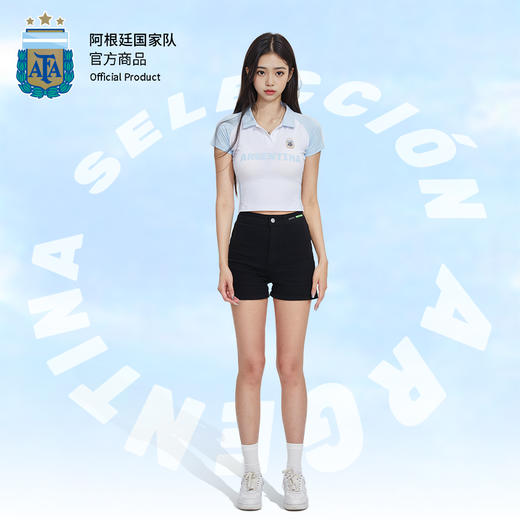 阿根廷国家队官方商品丨女士蓝白运动POLO领短袖T恤梅西球迷礼物 商品图4