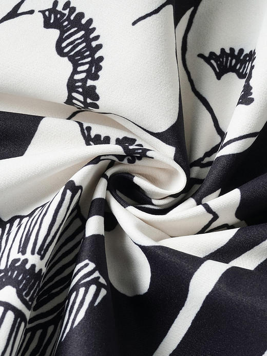 剩S/XL 米思阳2026春季新款法式高级感印花裙高腰显瘦大摆A字半身裙2616 商品图3