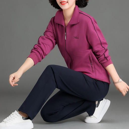 【女士运动服套装】秋冬中老年休闲卫衣     妈妈广场舞套装    奶奶晨练套装 商品图12