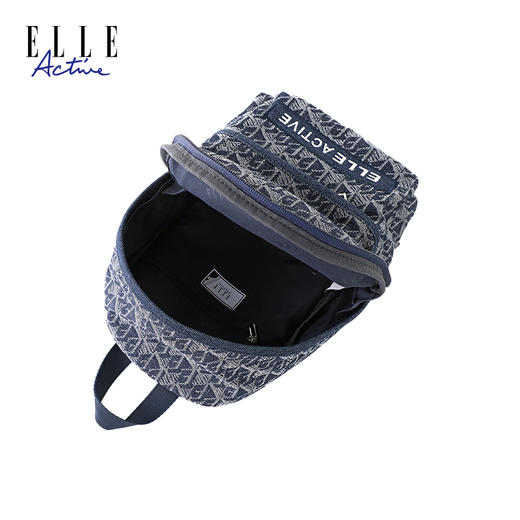 ELLE Active 新款百搭双肩包轻便印花牛仔蓝户外运动背包 商品图4