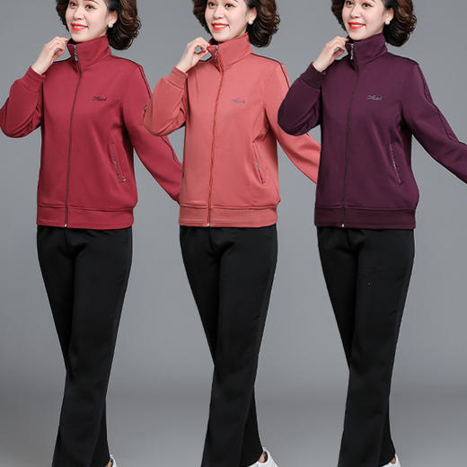 【女士运动服套装】秋冬中老年休闲卫衣     妈妈广场舞套装    奶奶晨练套装 商品图1