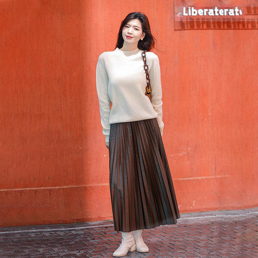 Avann软皮百褶PU裙 商品图5