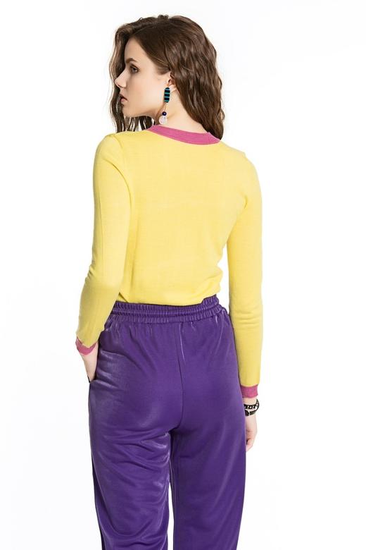 AVA 黄色圆领针织上衣 3584 商品图2
