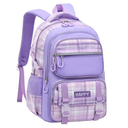 格子风减负小学生儿童女孩书包大容量1-3-9年级双肩包女批发轻便6 商品图4