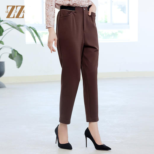 佐尔美秋季新款 休闲百搭弹力腰长裤女E23KC20 商品图1