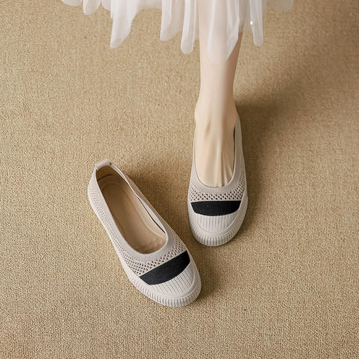 REREJOY圆头厚底飞织镂空渔夫鞋，2023新款，显瘦透气，休闲女单鞋 商品图11