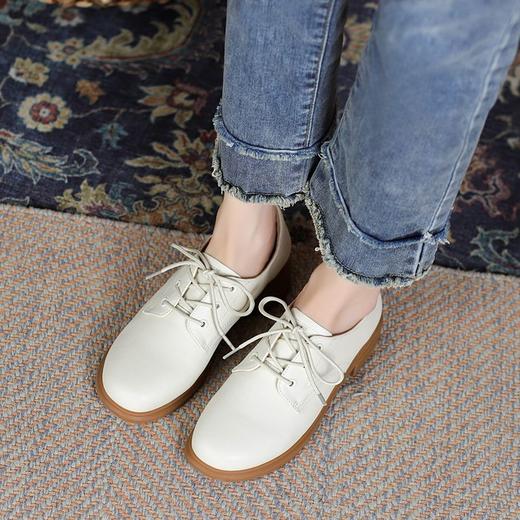 ZHR英伦单鞋女2023新款法式复古小皮鞋时尚气质牛津鞋学院风 商品图6