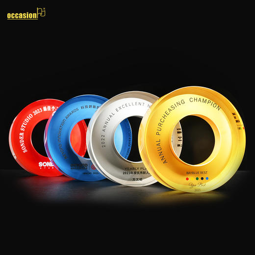 黄金圈纪念品奖杯水晶定制奖牌授权牌创意比赛奖品奖盘销售冠军 商品图7