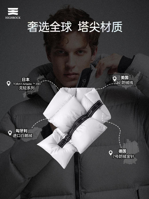 天石羽绒服秋冬新品鹅铠甲鹅绒服机能鹅绒围巾 商品图3