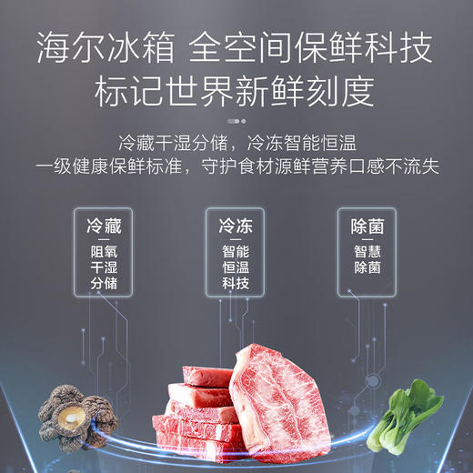 【全空间保鲜零嵌】海尔冰箱503升白色法式多门双开四开门家用超薄一级能效变频大容量 503升+EPP超净+500升级款白色彩晶面板 BCD-503WGHFD14WWU1 商品图3