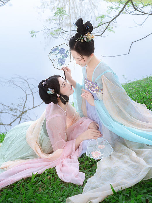 【重回汉唐翩翩】正品原创齐胸襦裙披帛唐制汉服女装春夏季姐妹装 商品图0