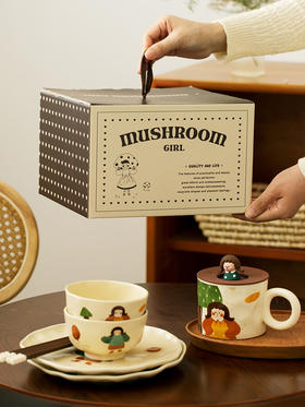 摩登主妇复古女孩碗碟套装伴手礼碗盘闺蜜生日礼物送女生餐具套装