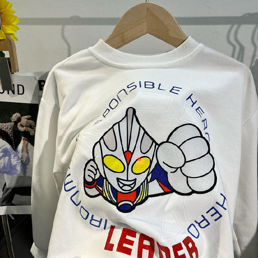 【轻拍会亮灯的卫衣～】秋冬季男童发光卫衣儿童长袖卡通印花趣味童装潮，针织小毛圈面料柔软舒适，罗纹高弹且不易变形。lish 商品图7