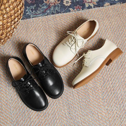 ZHR英伦单鞋女2023新款法式复古小皮鞋时尚气质牛津鞋学院风 商品图8