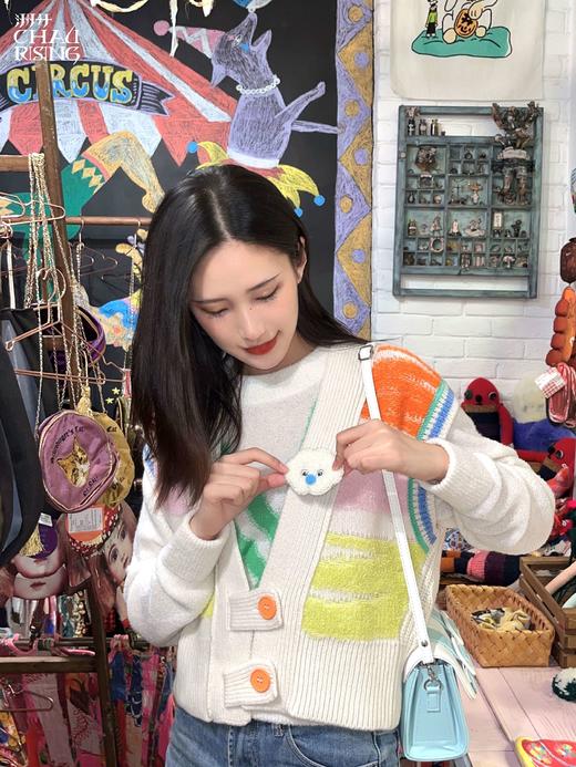 撞色羊毛开衫马甲 商品图2