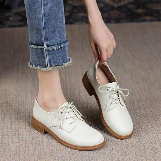 ZHR英伦单鞋女2023新款法式复古小皮鞋时尚气质牛津鞋学院风 商品图5