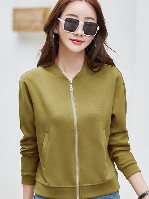 百媚生 加厚棉质拉链开衫上衣长袖外套421 商品图4