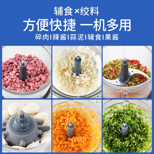 摩飞电器（Morphyrichards） 绞肉机家用无线电动辅食机料理机多功能绞馅机 经典有线款（蓝色） 商品图1