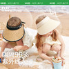 KK树亲子防晒草帽男童女孩防紫外线儿童空顶太阳帽宝宝户外遮阳夏 商品缩略图1