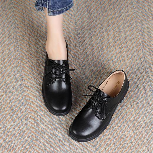 ZHR英伦单鞋女2023新款法式复古小皮鞋时尚气质牛津鞋学院风 商品图2