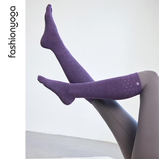 凡圣瑜伽花纱时尚长筒瑜伽袜 FW029 商品图11