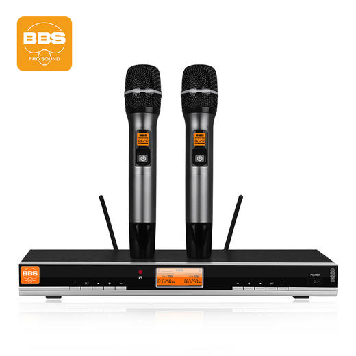 【橙标系列】BBS H660无线话筒专业教学专用演出麦克风舞台主持KTV家庭卡拉OK一拖二家用K歌会议演讲 H660铁枪灰 商品图0