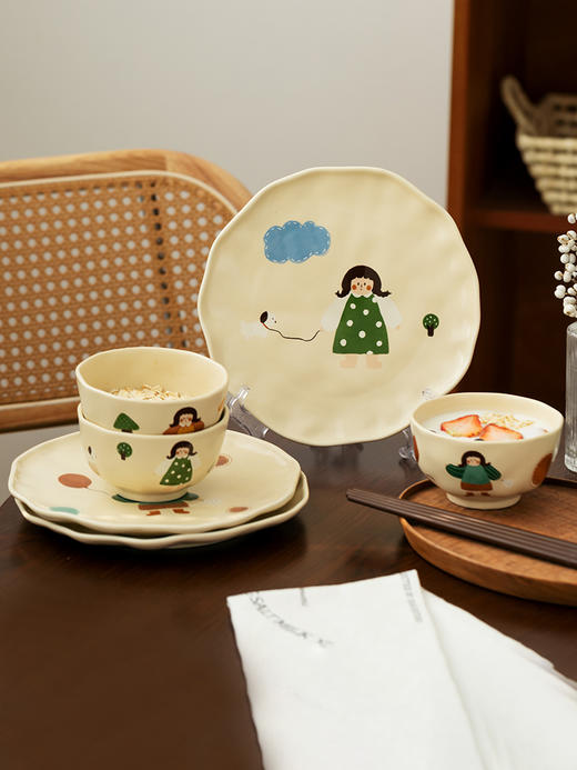 摩登主妇复古女孩碗碟套装伴手礼碗盘闺蜜生日礼物送女生餐具套装 商品图1