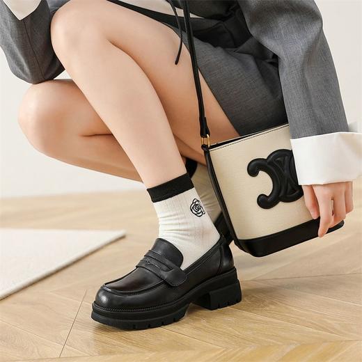 ZHR厚底乐福鞋黑色女鞋秋季英伦风小皮鞋女新款jk制服女单鞋 商品图2