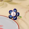 【花含媚影】S925银景泰蓝珍珠花朵戒指【CW-239104】 商品缩略图1