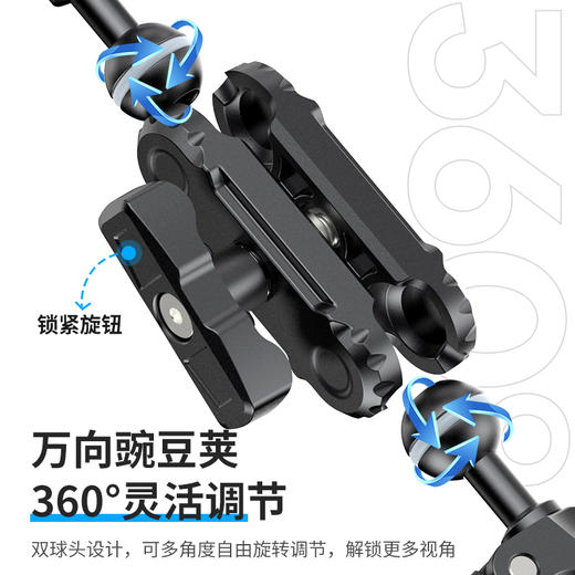 Ulanzi优篮子CO17双头万向大力夹适用Gopro运动相机手机摩托车骑行蟹钳夹insta360骑行夹action3/4支架配件 商品图2