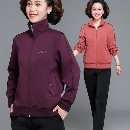 【女士运动服套装】秋冬中老年休闲卫衣     妈妈广场舞套装    奶奶晨练套装 商品图0