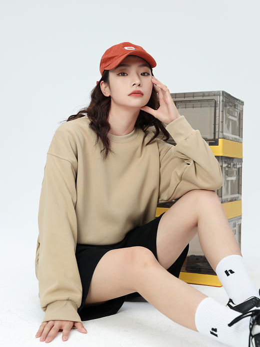 【加绒纯色卫衣】秋冬新款圆领潮牌    休闲长袖外套情侣装 商品图1